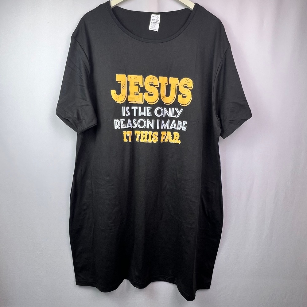 Jesus Is The Only Reason I Made It This Far T-Shirt Womens 4XL Christian